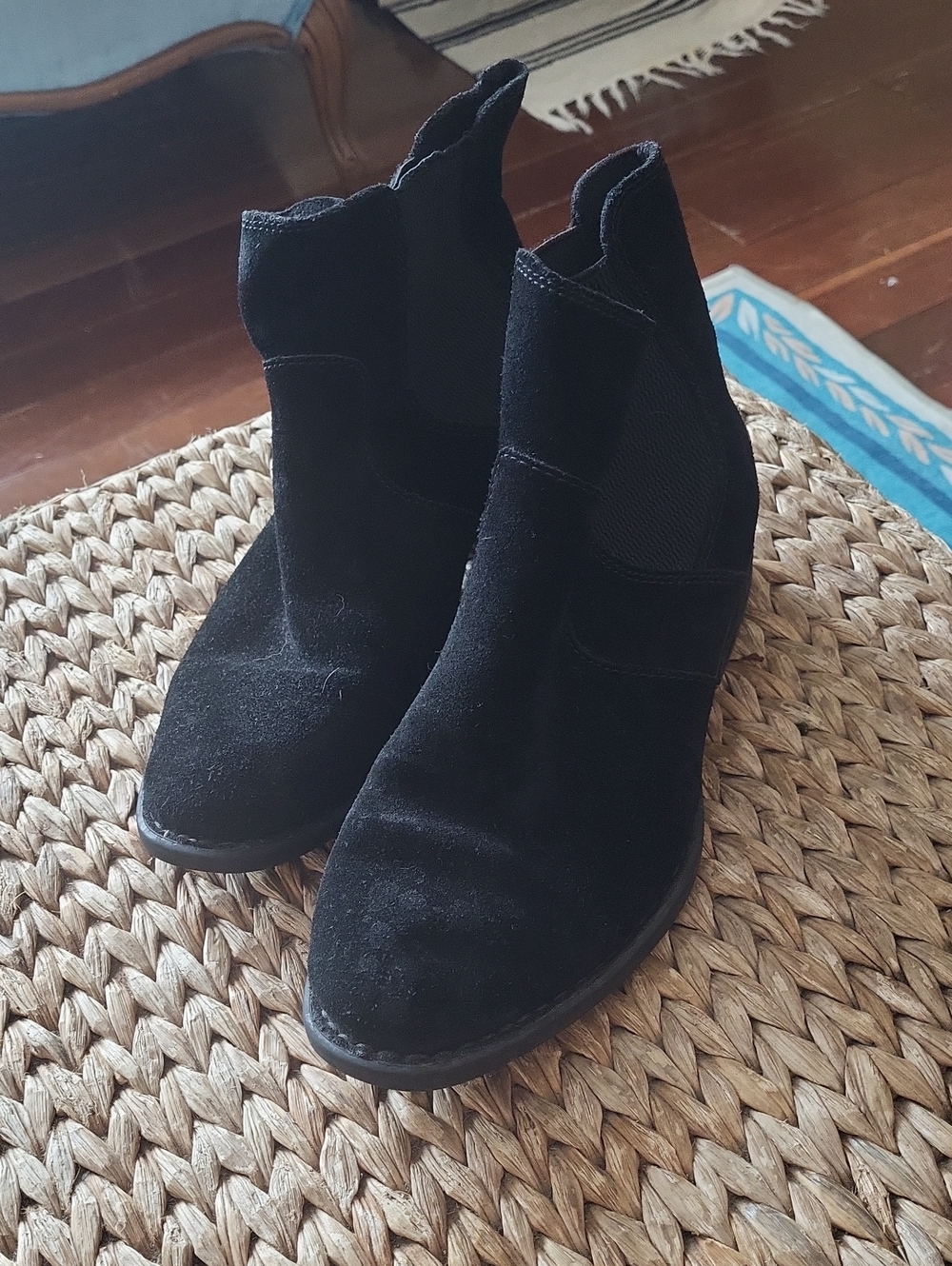 Born Black Suede Ankle Booties